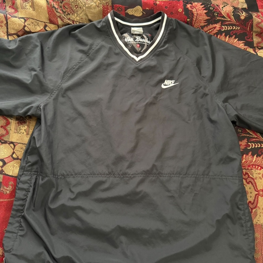 Nike VTG Baseball Performance Side-Zip Black Windbreaker Jacket